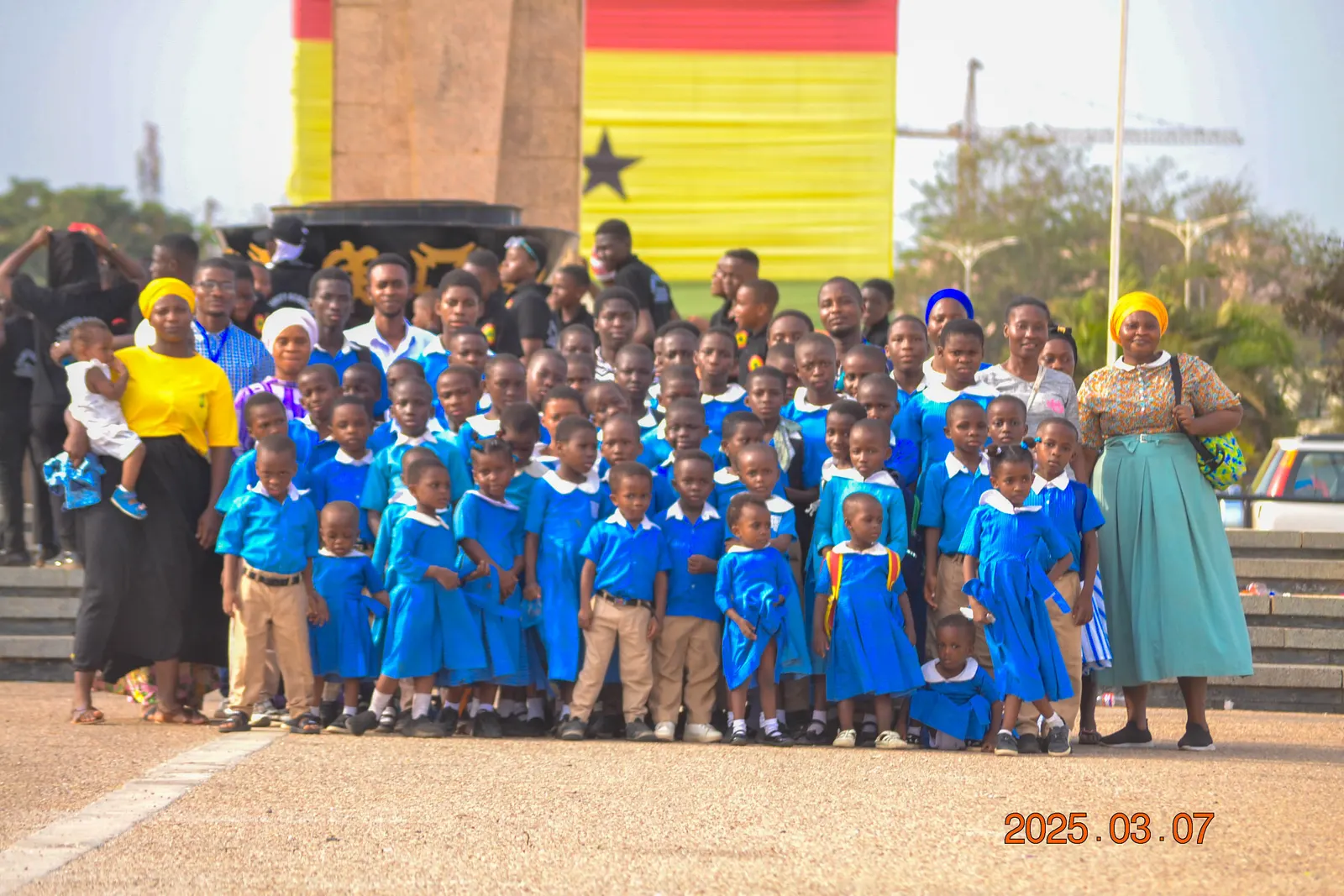 HEWIS pupils and staff on an excursion at Black Star Square, Accra